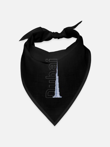 Dubai Skyline – Burj Khalifa - Bandana Dreieckstuch - Schwarz