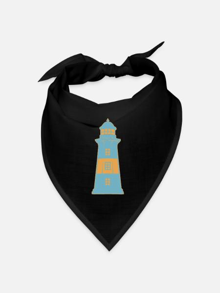Leuchtturm maritim Küste - Bandana Dreieckstuch - Schwarz