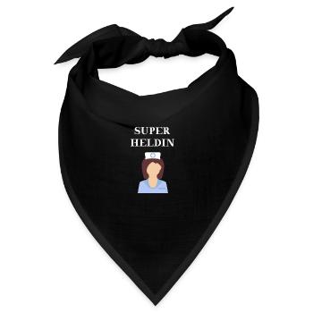 Krankenschwester - Superheldin Geschenkidee - Bandana Dreieckstuch - Schwarz - Vorne