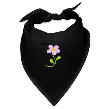 Blume pastell Blume Blumen pastell Blumen flieder - Bandana Dreieckstuch - Schwarz - Vorne