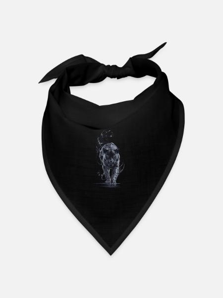 Schwarzer Panther Großkatze - Bandana Dreieckstuch - Schwarz