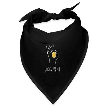 Ostern Ei Wortspiel Eggcellent Excellent Geste - Bandana Dreieckstuch - Schwarz - Vorne