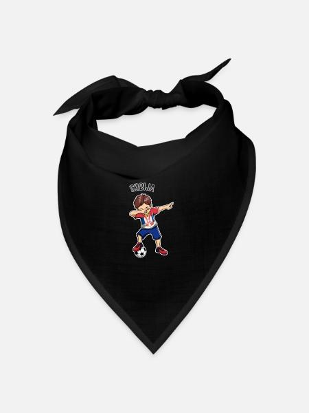 Dabbing Fußball Junge Serbien Trikot Kinder - Bandana Dreieckstuch - Schwarz