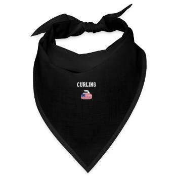 Curling amerikanische Flagge, Curling - Bandana Dreieckstuch - Schwarz - Vorne