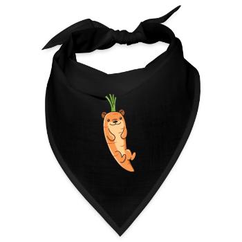 Otter-Möhren-Design für Otter-Liebhaber - Bandana Dreieckstuch - Schwarz - Vorne