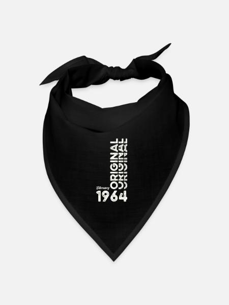 60. Geburtstag Original Februar Jahrgang 1964 - Bandana Dreieckstuch - Schwarz