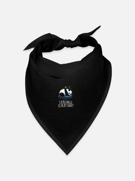 Lieblings Schlafshirt Panda Pandabär Nachtshirt - Bandana Dreieckstuch - Schwarz