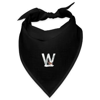 W – dekoratives Schriftzeichen – Winter - Bandana Dreieckstuch - Schwarz - Vorne