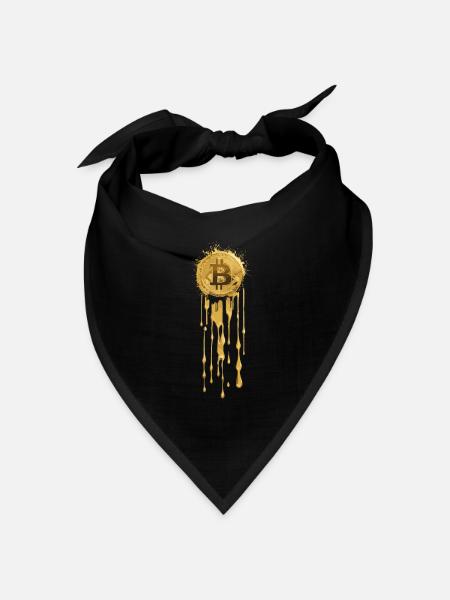 Gold Bitcoin - Bandana Dreieckstuch - Schwarz