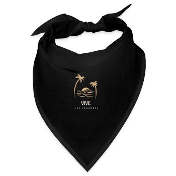 ES LEBE DER URLAUB. FEIERTAG. FROHE FEIERTAGE. - Bandana Dreieckstuch - Schwarz - Vorne