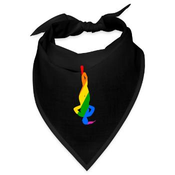 Bunte Kopfstand-Pose im Yoga - Bandana Dreieckstuch - Schwarz - Vorne