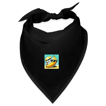 Entspannt wie eine Banane am Strand! Relaxen - Bandana Dreieckstuch - Schwarz - Vorne