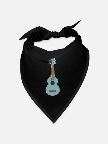 Retro Ukulele - Bandana Dreieckstuch - Schwarz