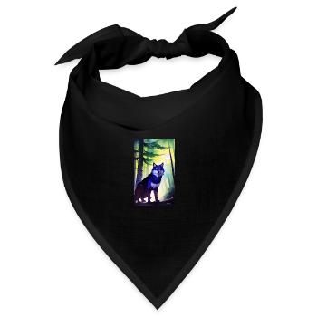 Werwolf | Wolf | Fabelwesen | Monster | Mystisch - Bandana Dreieckstuch - Schwarz - Vorne