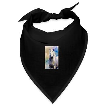 Pferd | reiten | Tier | Reittier | Bunt - Bandana Dreieckstuch - Schwarz - Vorne