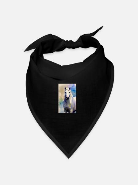 Pferd | reiten | Tier | Reittier | Bunt - Bandana Dreieckstuch - Schwarz