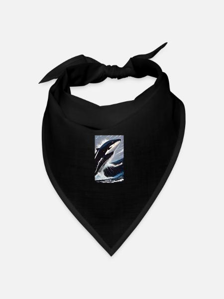 Orca | Wal | Killerwal | Meerestier | Ozean - Bandana Dreieckstuch - Schwarz
