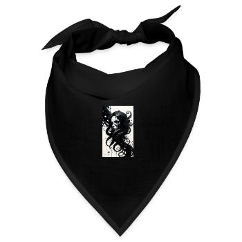 Frau | Gesicht | Mädchen | Anime | mystisch - Bandana Dreieckstuch - Schwarz - Vorne