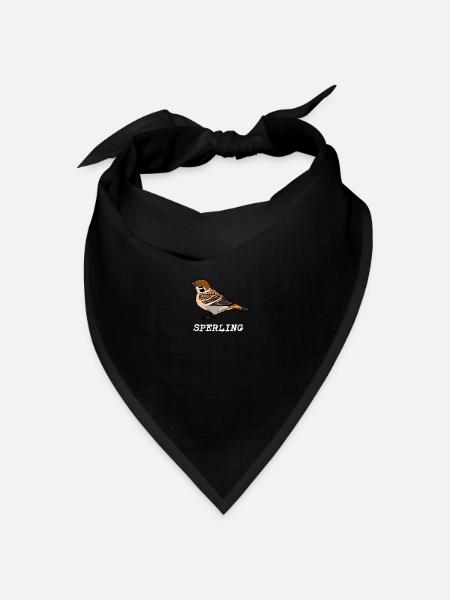 Sperling mit Name hell - Bandana Dreieckstuch - Schwarz