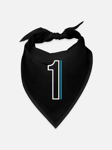 Nummer 1 - Eins - Bandana Dreieckstuch - Schwarz