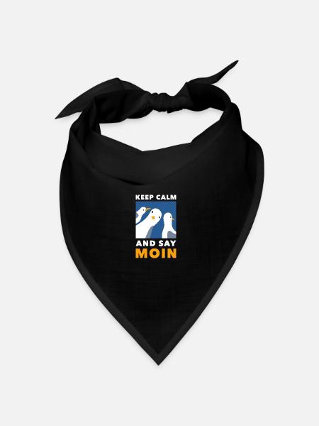 Keep Calm And Say Moin Möwen Norddeutsch - Bandana Dreieckstuch - Schwarz