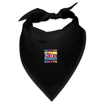 80er jahre Pary Mottoparty 80s Outfit - Bandana Dreieckstuch - Schwarz - Vorne