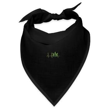 Cannabis Hanf THC 420 - Bandana Dreieckstuch - Schwarz - Vorne