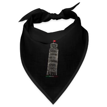 Schiefe Turm von Pisa - Bandana Dreieckstuch - Schwarz - Vorne