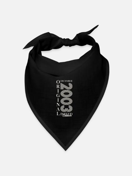 20. Geburtstag Original Dezember Jahrgang 2003 - Bandana Dreieckstuch - Schwarz