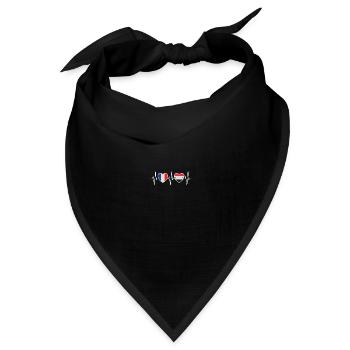 Frankreich und Syrien Syrische Fahne Flaggen - Bandana Dreieckstuch - Schwarz - Vorne