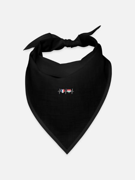 Frankreich und Ungarn Ungarische Fahne Flaggen - Bandana Dreieckstuch - Schwarz