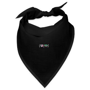 USA und Äthiopien Äthiopische Fahne Flaggen - Bandana Dreieckstuch - Schwarz - Vorne