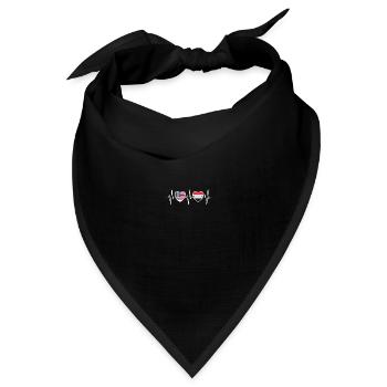 USA und Syrien Syrische Fahne Flaggen - Bandana Dreieckstuch - Schwarz - Vorne