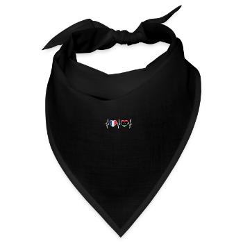 Frankreich und Libyen Libysche Fahne Flagge - Bandana Dreieckstuch - Schwarz - Vorne