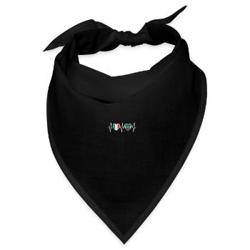 Italien und Äthiopien Äthiopische Fahne Flaggen - Bandana Dreieckstuch - Schwarz - Vorne