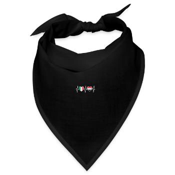 Italien und Syrien Syrische Fahne Flaggen - Bandana Dreieckstuch - Schwarz - Vorne