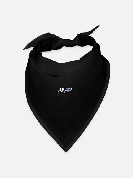 Japan und Kosovo Kosovarische Fahne Flaggen - Bandana Dreieckstuch - Schwarz