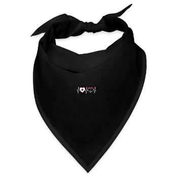Japan und Libyen Libysche Fahne Flaggen - Bandana Dreieckstuch - Schwarz - Vorne