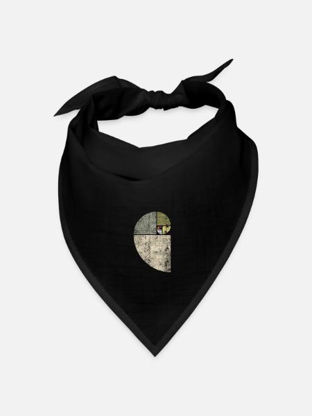 Distressed Fibonacci Spirale - Bandana Dreieckstuch - Schwarz