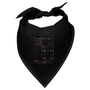 Pinkes Liniengeflecht - Bandana Dreieckstuch - Schwarz - Vorne