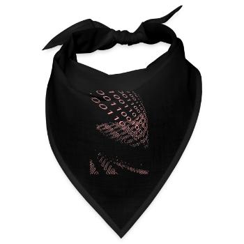Rosa Binärcode Spirale - Bandana Dreieckstuch - Schwarz - Vorne