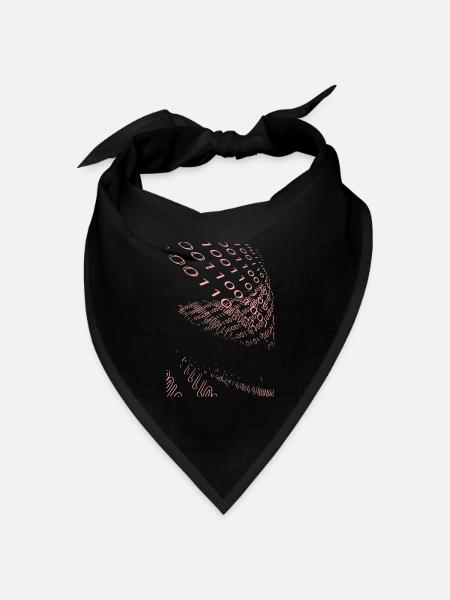 Rosa Binärcode Spirale - Bandana Dreieckstuch - Schwarz