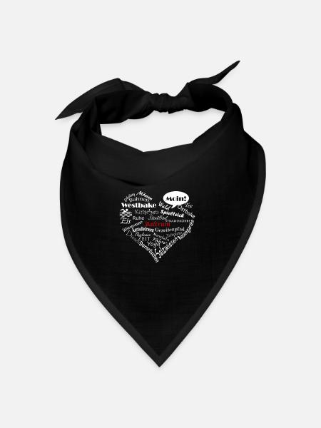 Baltrum Herz - Bandana Dreieckstuch - Schwarz