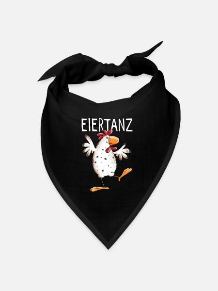 Eiertanz Huhn - Hühner - Comic - Vogel - Fun - Bandana Dreieckstuch - Schwarz