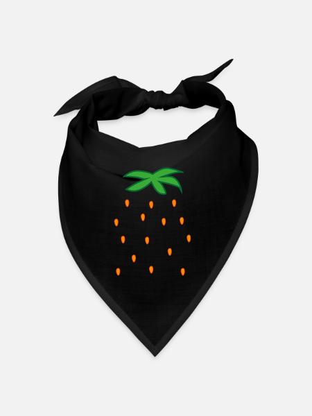 Erdbeere Kostüm Fasching Obst Vegan Beere Frucht - Bandana Dreieckstuch - Schwarz