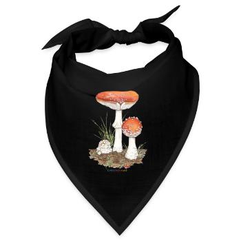Fliegenpilz - Bandana Dreieckstuch - Schwarz - Vorne