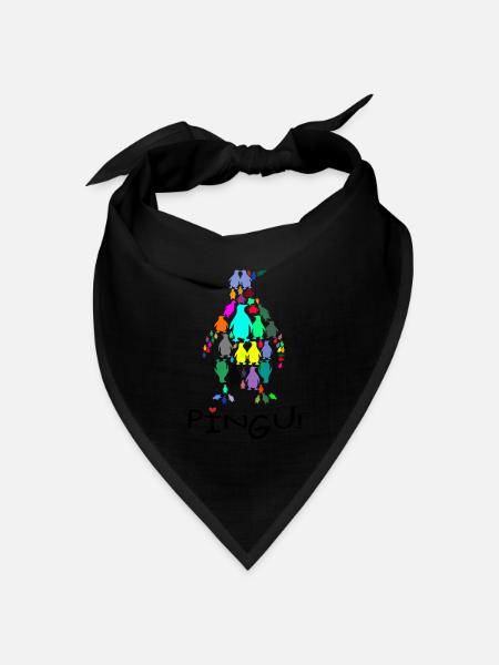 Pinguine im Pinguin - Bandana Dreieckstuch - Schwarz