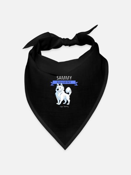 Sammy der Samojede - Bandana Dreieckstuch - Schwarz