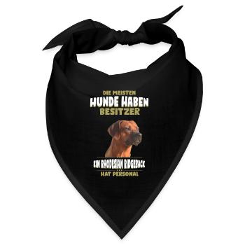 Rhodesian Ridgeback Tshirt - Rhodesian Ridgeback - Bandana Dreieckstuch - Schwarz - Vorne
