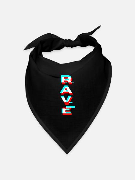 Rave Raver House DJ Techno Music geschenk - Bandana Dreieckstuch - Schwarz